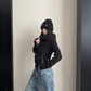 High-Neck Hooded Zip-Up Hoodie YLS1057