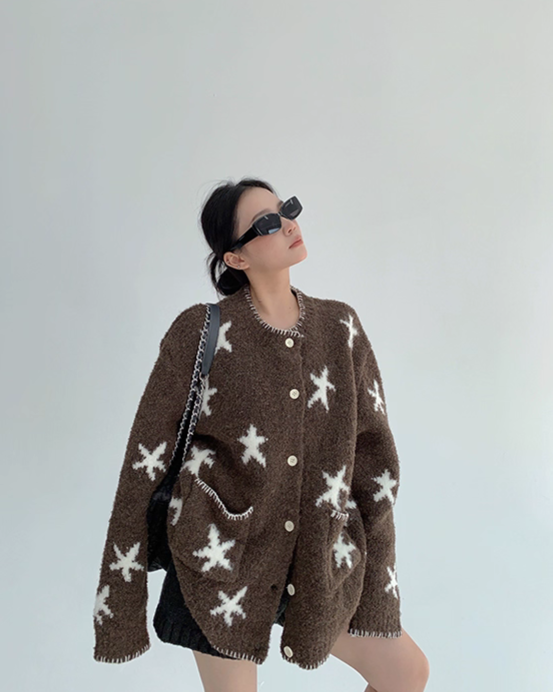 Star Patterned Knit Cardigan YLS1002