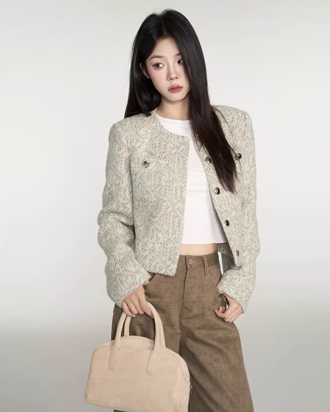 Feminine Short Tweed Jacket WDB0019