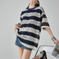 Sheer Lace Border Oversized T-Shirt FER0237