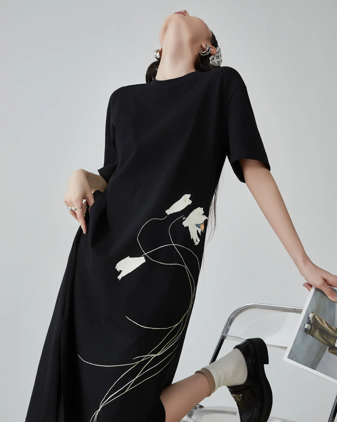 Flower Line Long Dress FER0194