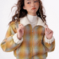 Plaid Velvet Short Fur Jacket ZZF0292