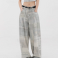 News Paper Print Wide Pants KNH0005