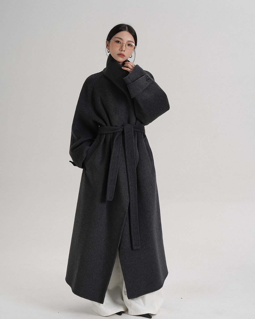 Tie Waist Wool Coat SRS0362