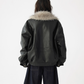 Fur Collar Leather Jacket ACS0347