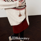Nordic Crew Neck Knit/Suede Mini Skirt LLA0567