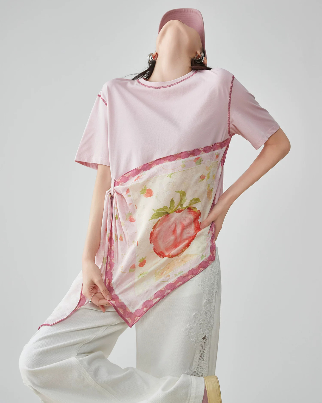 Scarf Layered Style Design Top FER0292