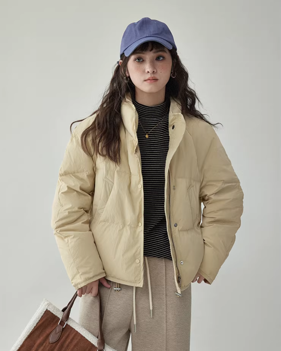 Stand Collar Short Down Jacket AMU0048