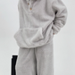 Fluffy Half Button Pullover Hoodie / Wide Pants YLS0707