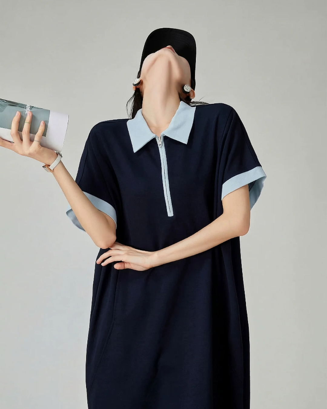 Polo Collar Short Sleeve Dress FER0208