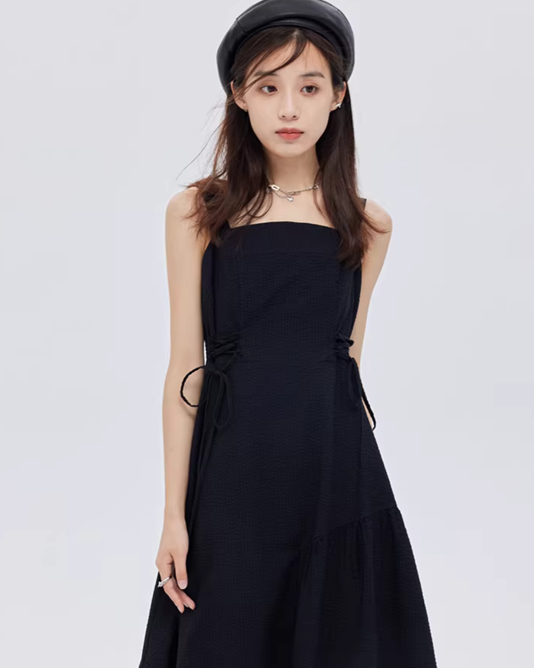 Square Neck Asymmetry Dress SHN0045