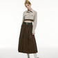 Short High Waisted Shirt＆Pleated Long Skirt IMO0101