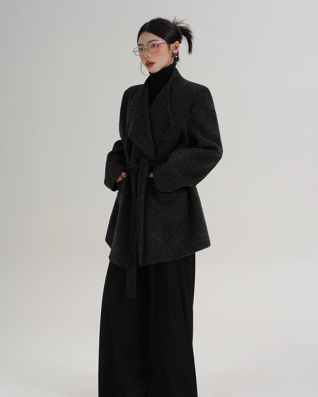 Waist Belt Wool Coat SRS0389