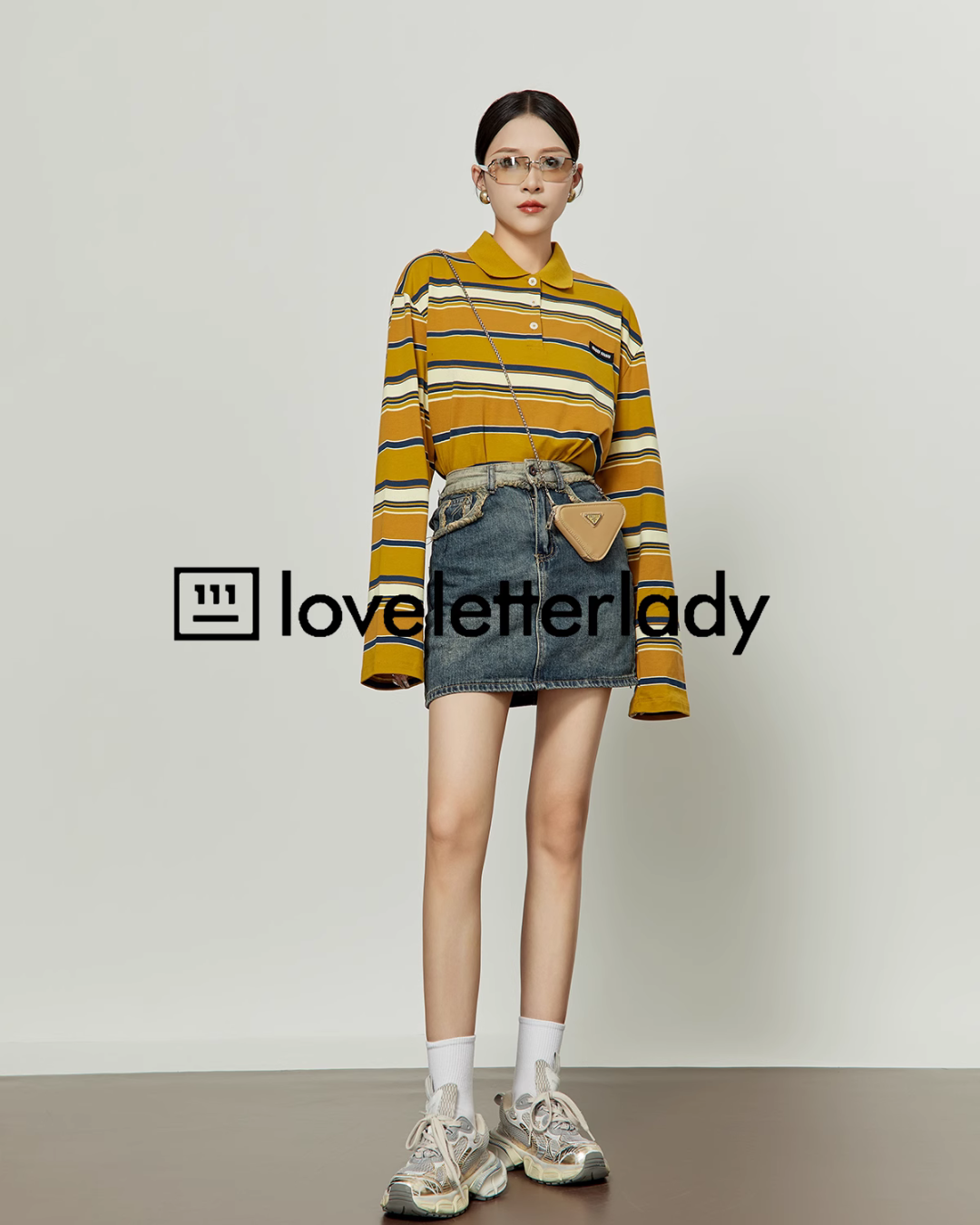 Polo Neck Yellow Striped Shirt LLA0264