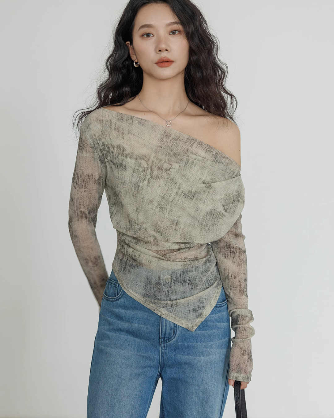 Asymmetrical Sheer Top VAS0071