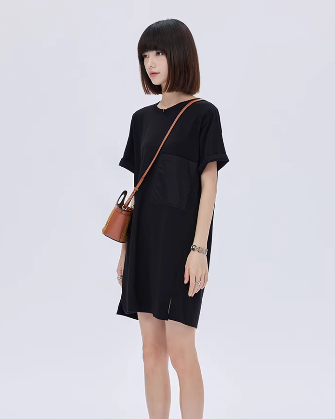 Casual Pocket Loose T-Shirt Dress SHN0011