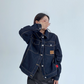 Dark Blue Stitch Denim Jacket YLS0901