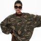 Camouflage Loose Crew Neck Top ZRS0100