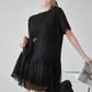 Pleated Docking Mini Dress FER0238