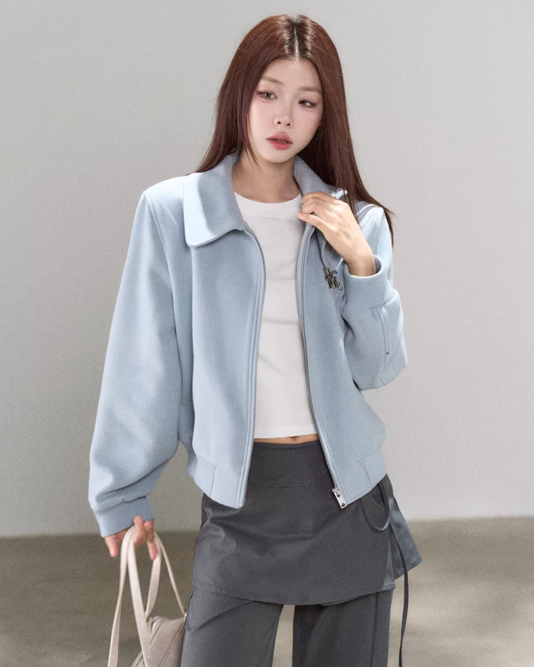 Casual Loose Short Jacket/Crew Neck Short-Sleeve T-Shirt WDB0028