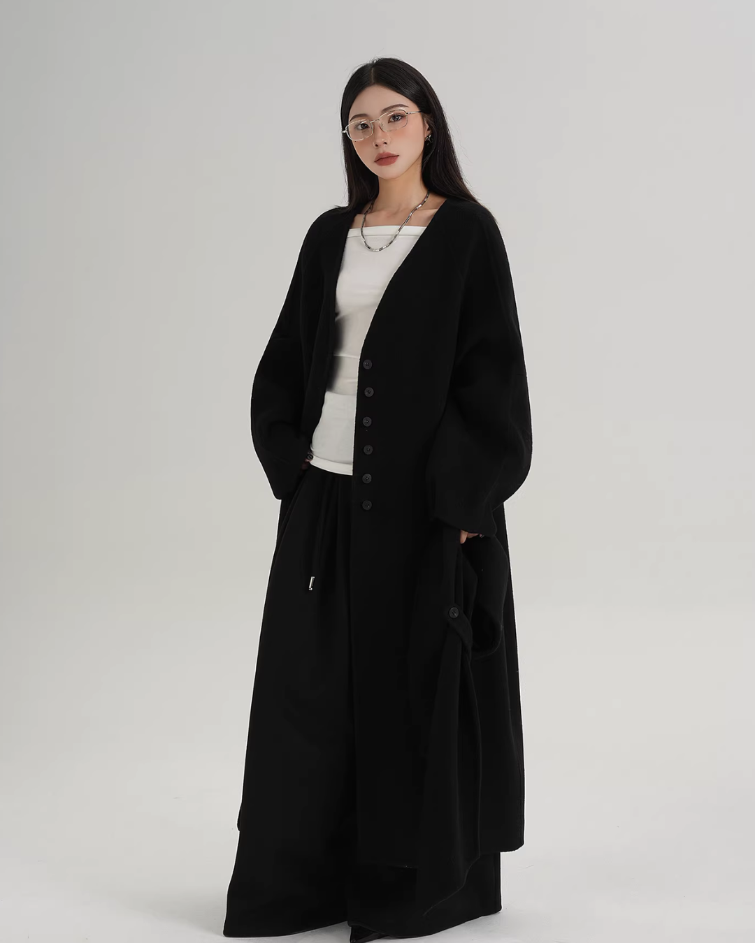 Scarf Long Wool Coat SRS0408