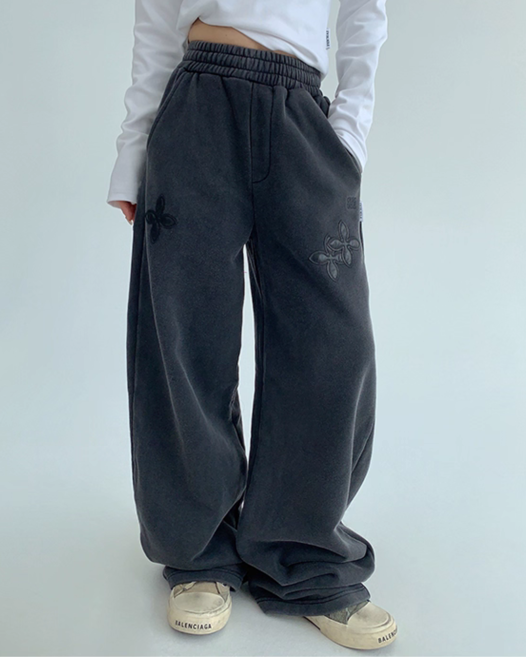 Flower Motif Sweatpants YLS0966