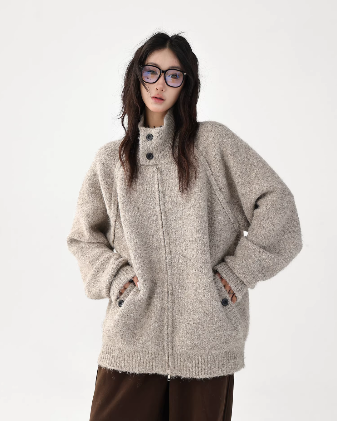 Stand Collar Knit Jacket ACS0352