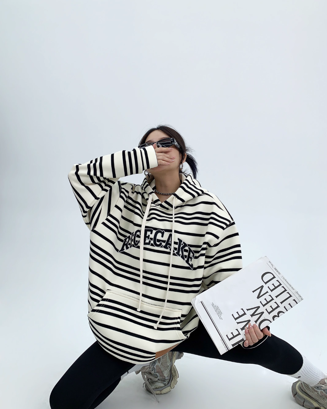 Mode Multi Border Hoodie YLS0057