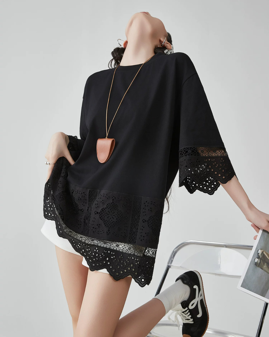 Scallop Lace Oversized Top FER0164