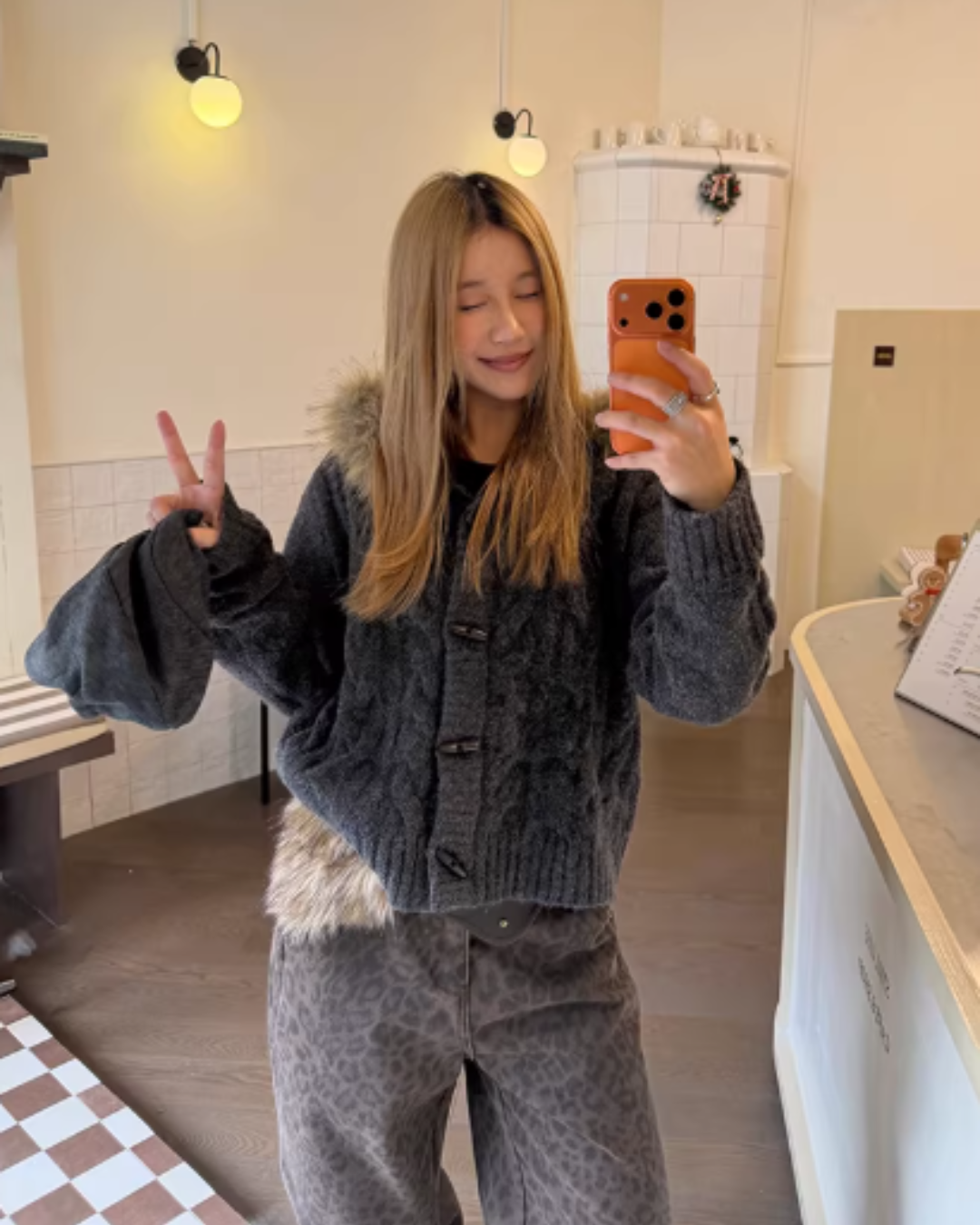 Fur Hood Knit Jacket CYE0098