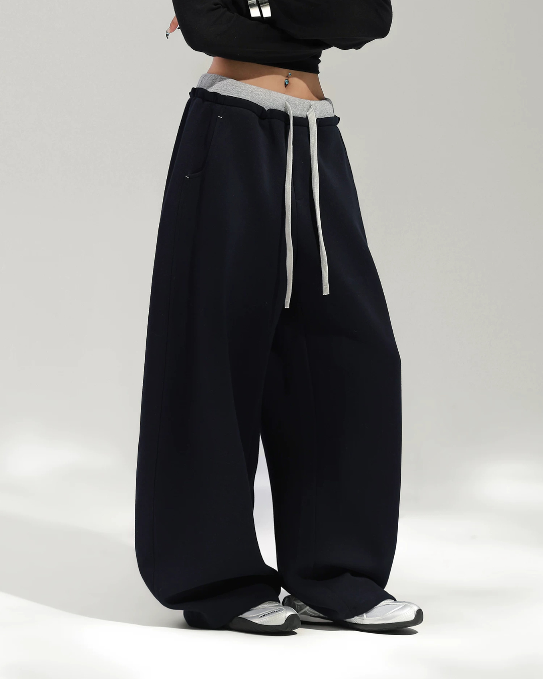 Layered Design Wide Sweatpants ACS0391