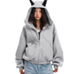Ear Design Studded Hoodie BGS0022