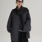 Hood Scarf Mid Length Wool Coat SRS0358