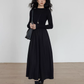 Mock Neck Top Docking Flare Skirt VAS0183