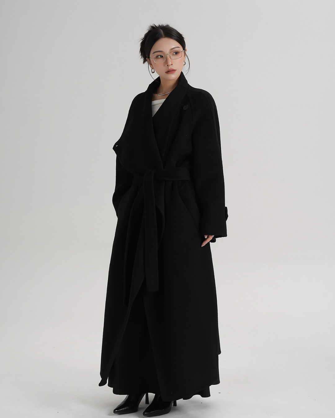 Tie Waist Wool Coat SRS0362