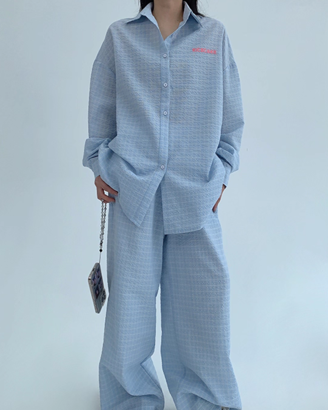 Plaid Long Sleeve Shirt / Loose Pants YLS0916