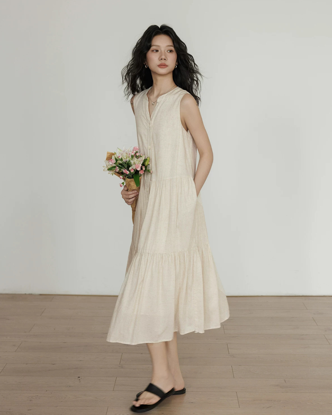 Sleeveless Tiered Mini Dress VAS0202
