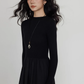 Mock Neck Top Docking Flare Skirt VAS0183