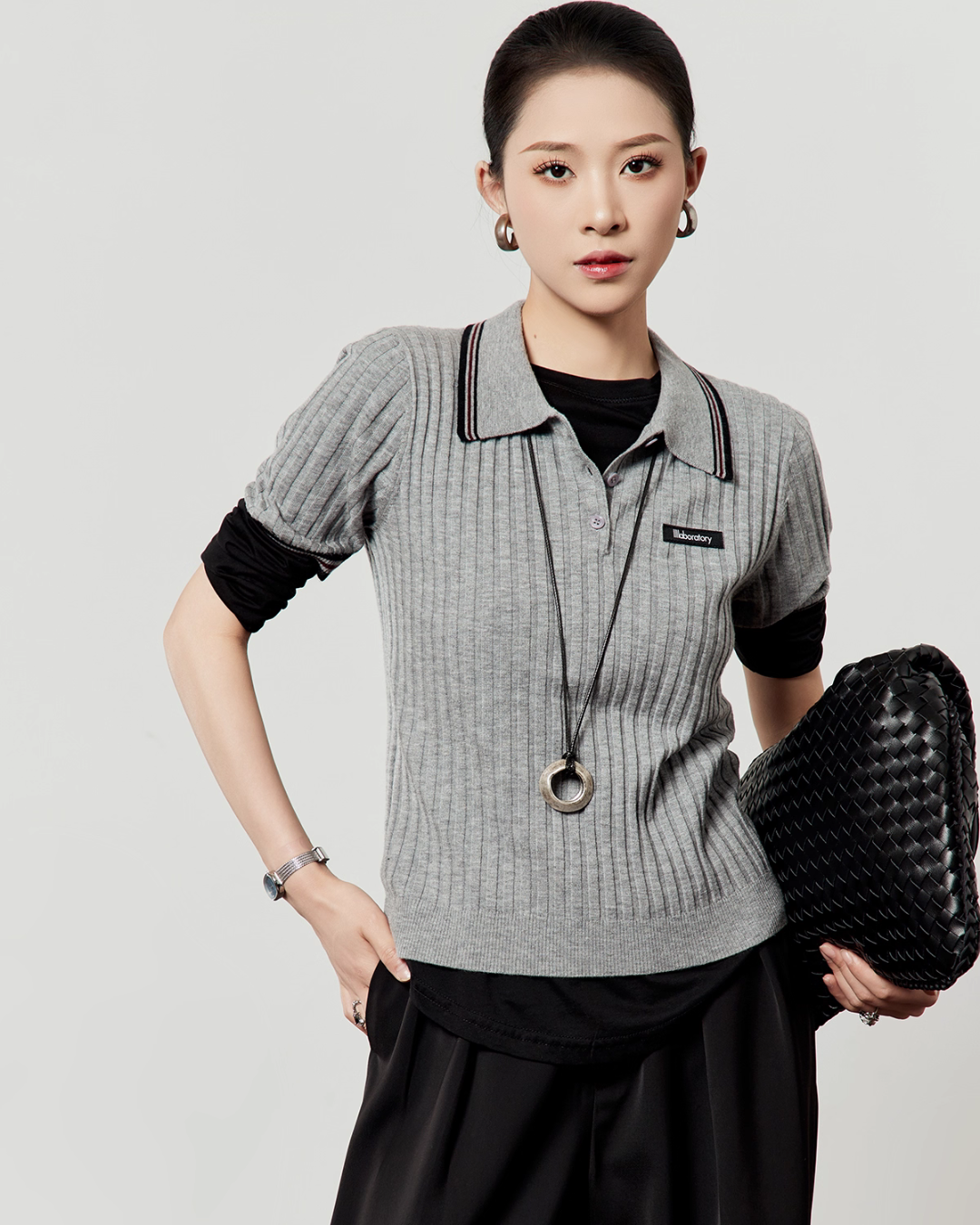 Polo Collar Knit Top LLA0489