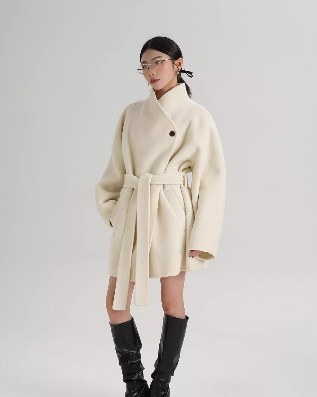Stand Collar Mid-Length Coat SRS0355