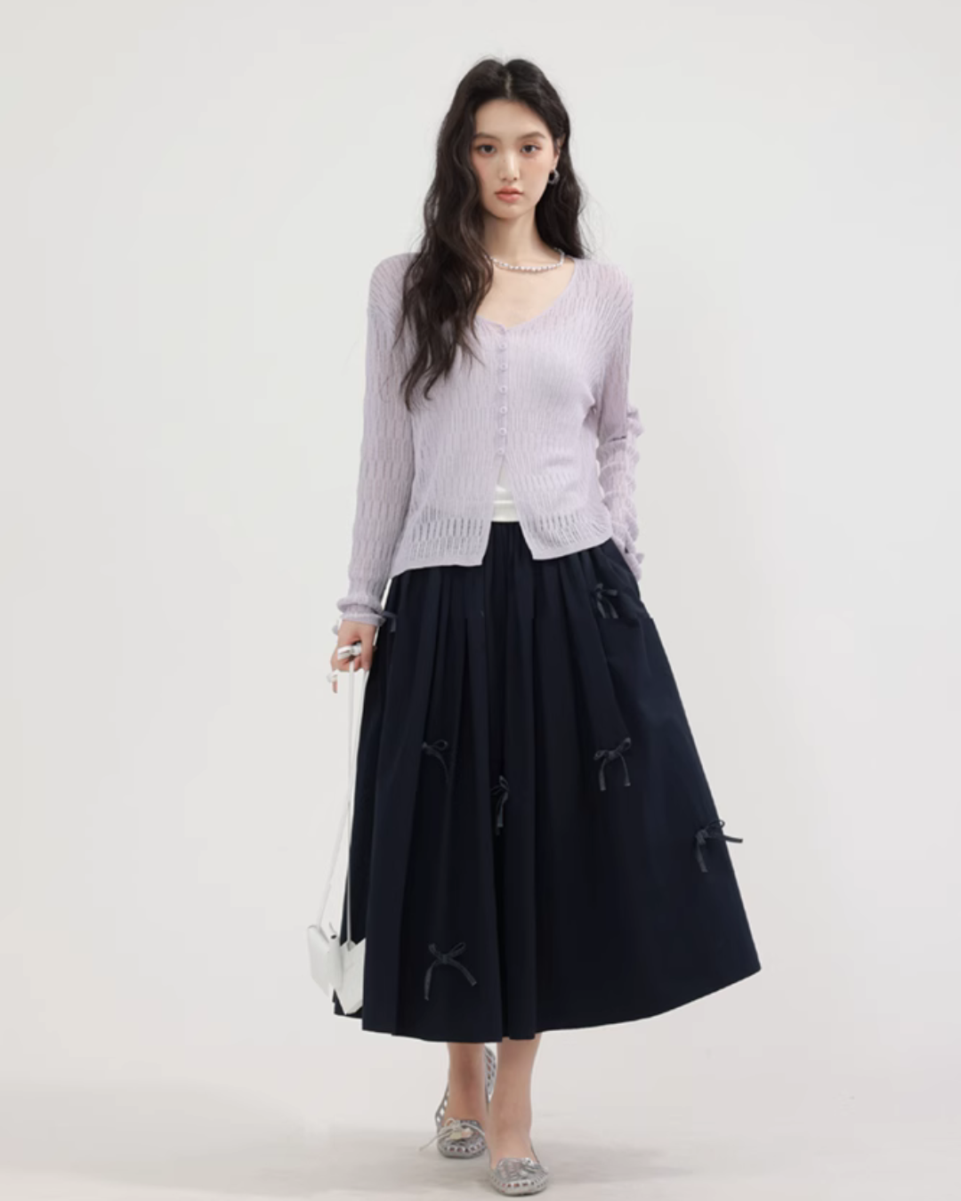 V-neck summer knit cardigan CHS0004