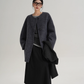 Hood Scarf Mid Length Wool Coat SRS0358