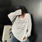 V-Neck Print Long Sleeve T-Shirt  YLS1044