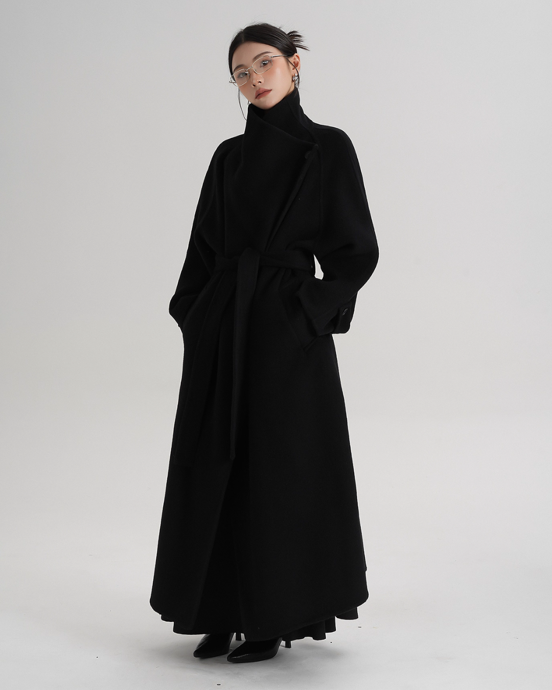 Tie Waist Wool Coat SRS0362