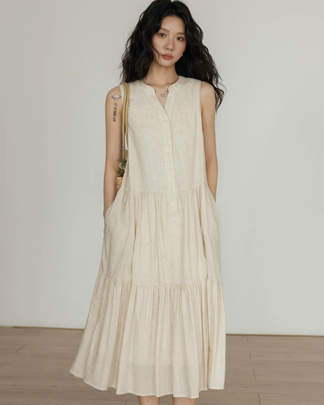 Sleeveless Tiered Mini Dress VAS0202