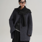 Hood Scarf Mid Length Wool Coat SRS0358