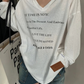 V-Neck Print Long Sleeve T-Shirt  YLS1044