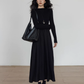 Mock Neck Top Docking Flare Skirt VAS0183