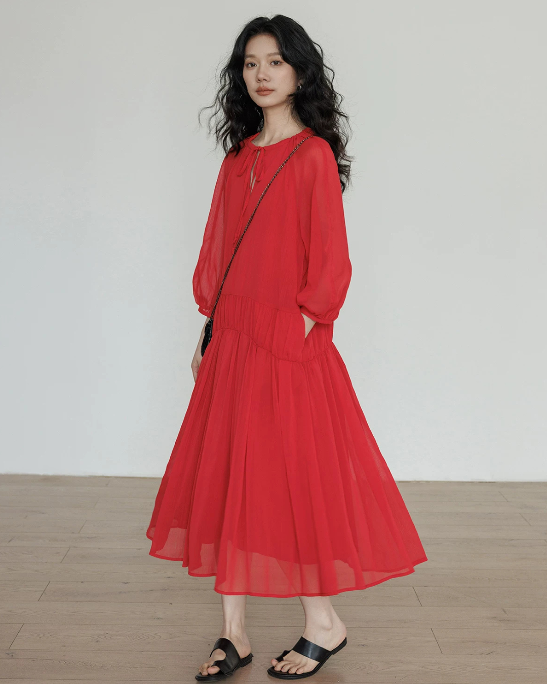 Feminine Tiered Long Dress VAS0197