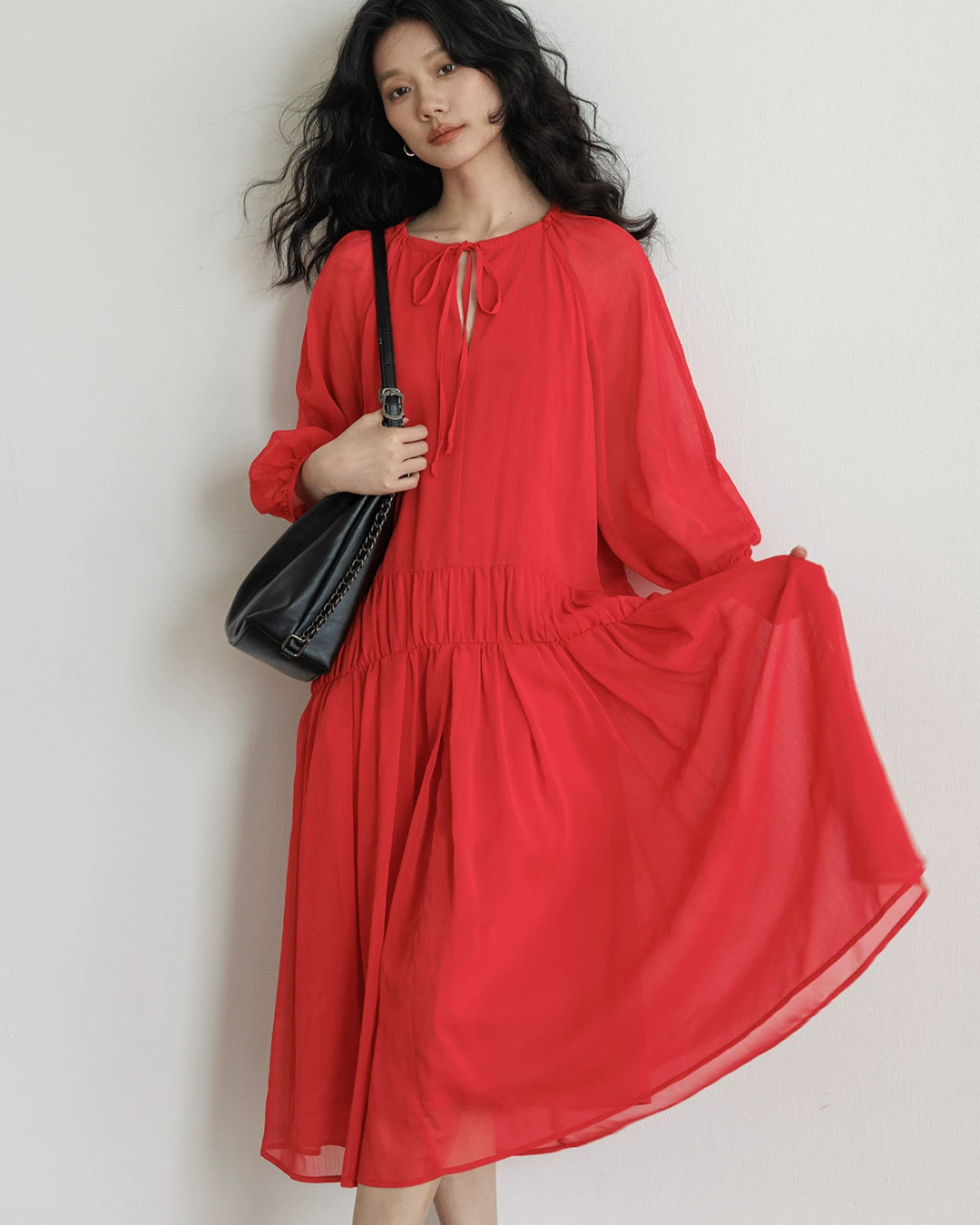 Feminine Tiered Long Dress VAS0197
